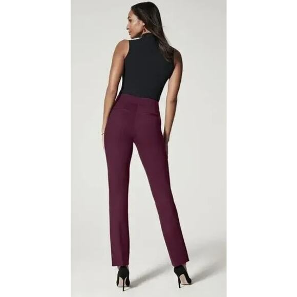 Spanx The Perfect Pant Ponte Slim Straight Leg in Chianti size XL Tall - Picture 2 of 12
